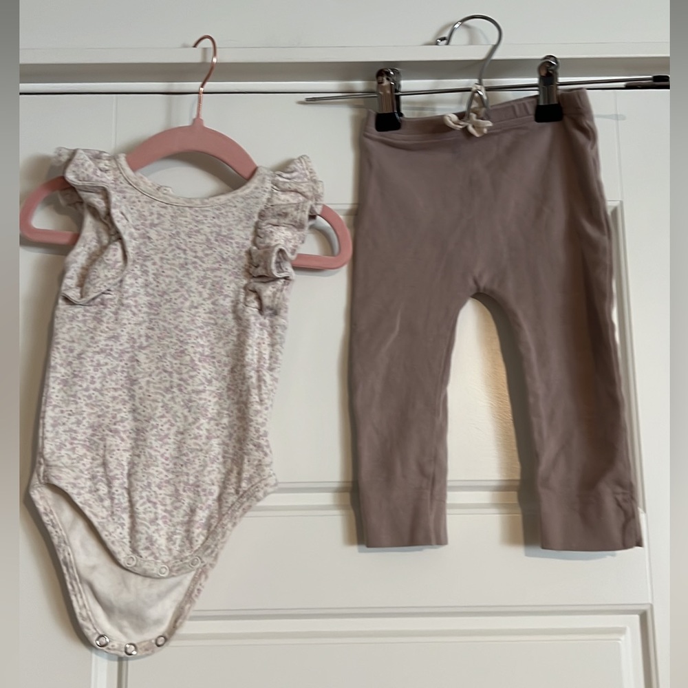 $25‎ ADD Jamie Kay Set 6-12m 12m floral matching onesie ruffle bodysuit leggings